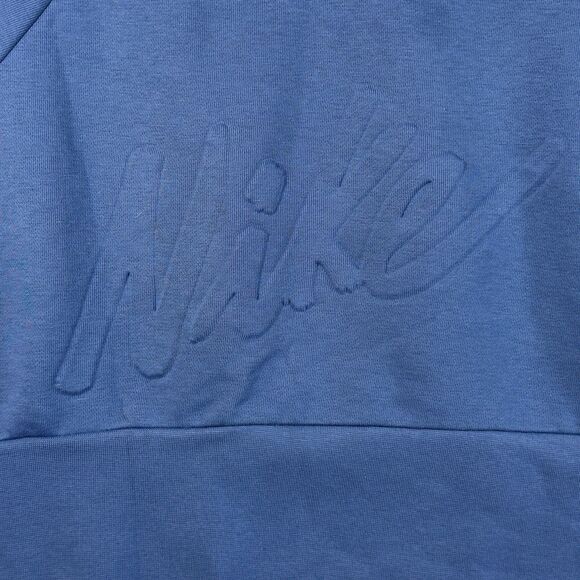 NIKE Dri-Fit Sweater Women’s Size Large Loose Fit Embossed Spell Out Sweatshirt - Picture 2 of 16